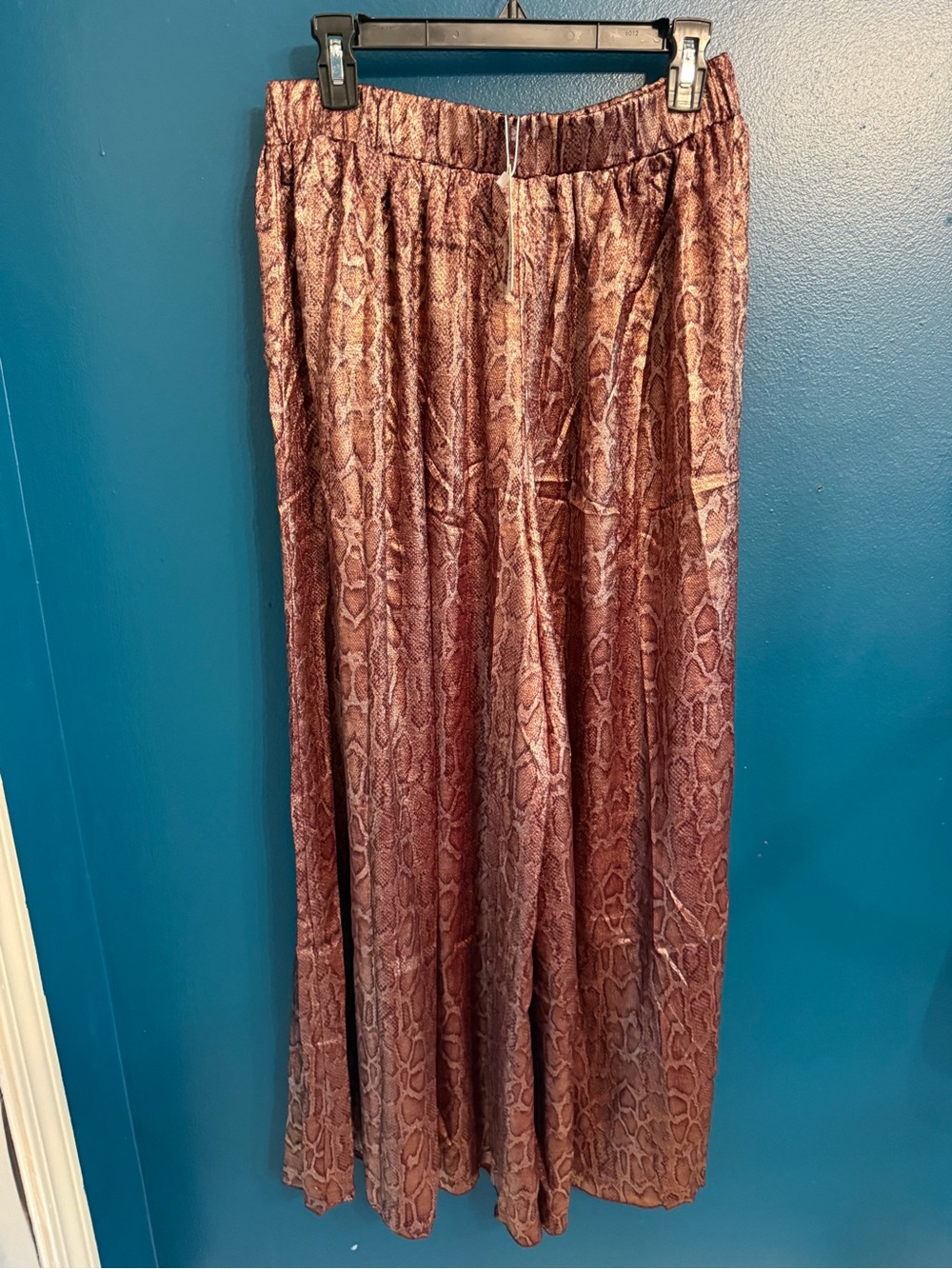 Brown Snake-Print Wide Leg Women’s Skirt